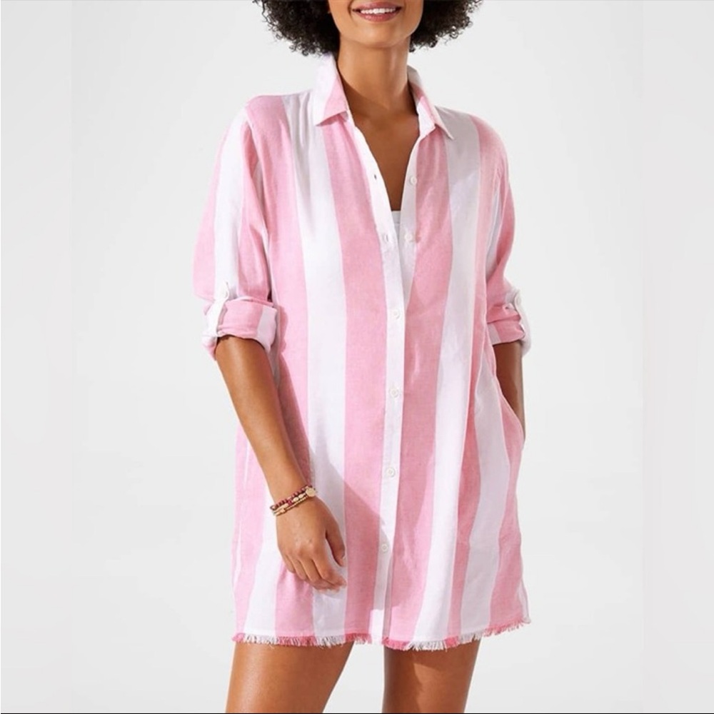 Tommy Bahama Women’s Rugby Beach Stripe Boyfriend Shirt